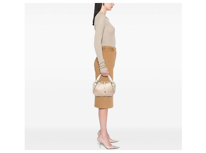 Céline Hobo Bittersweet in Tela Macadam Marrone di Celine Beige - vista 8