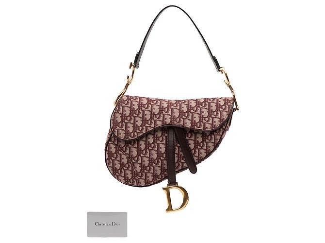 Borsa Saddle in tela obliqua rossa Dior Rosso - vista 11