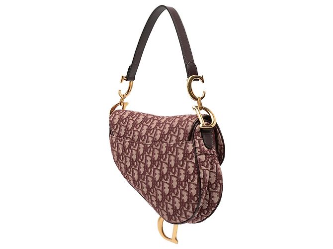 Borsa Saddle in tela obliqua rossa Dior Rosso - vista 2