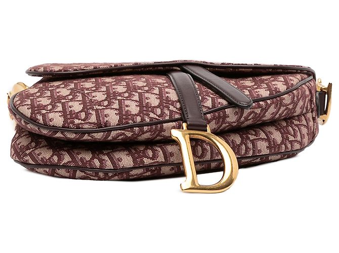 Borsa Saddle in tela obliqua rossa Dior Rosso - vista 3