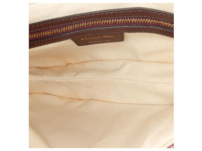 Borsa Saddle in tela obliqua rossa Dior Rosso - vista 4