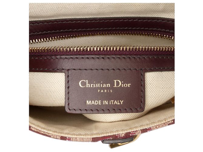 Borsa Saddle in tela obliqua rossa Dior Rosso - vista 5