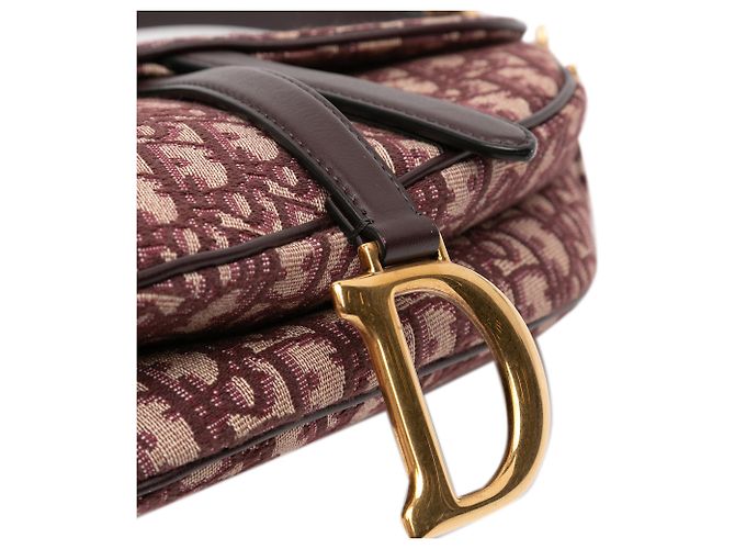 Borsa Saddle in tela obliqua rossa Dior Rosso - vista 7