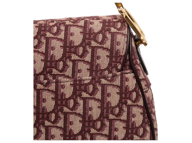 Borsa Saddle in tela obliqua rossa Dior Rosso - vista 8
