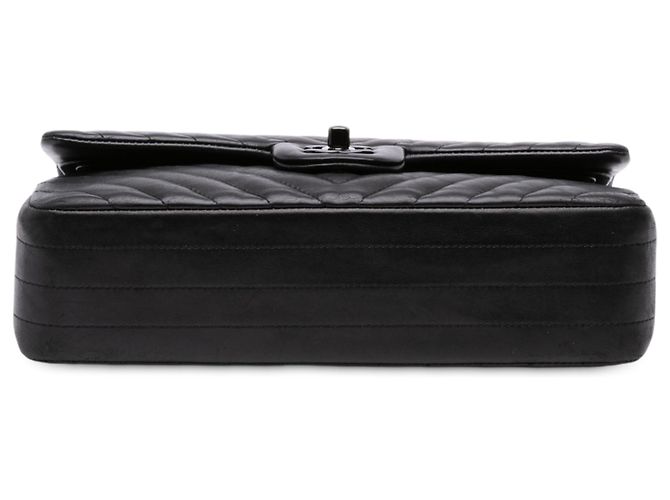 Chanel Black Medium Classic Chevron Lambskin So Black Double Flap Schwarz - Ansicht 3