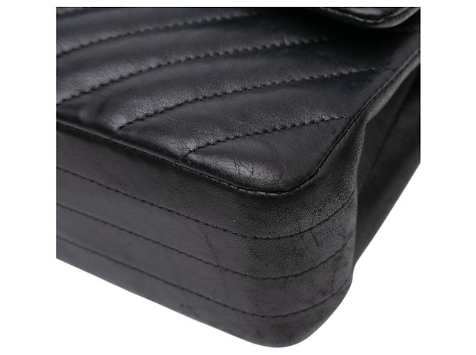 Chanel Black Medium Classic Chevron Lambskin So Black Double Flap Schwarz - Ansicht 9
