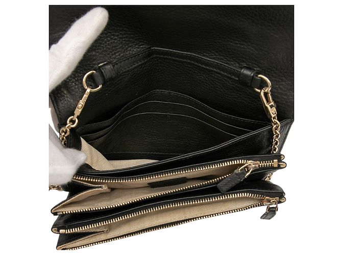Borsa da sera Piston Broadway in pelle di vitello nera a grana Gucci - vista 4