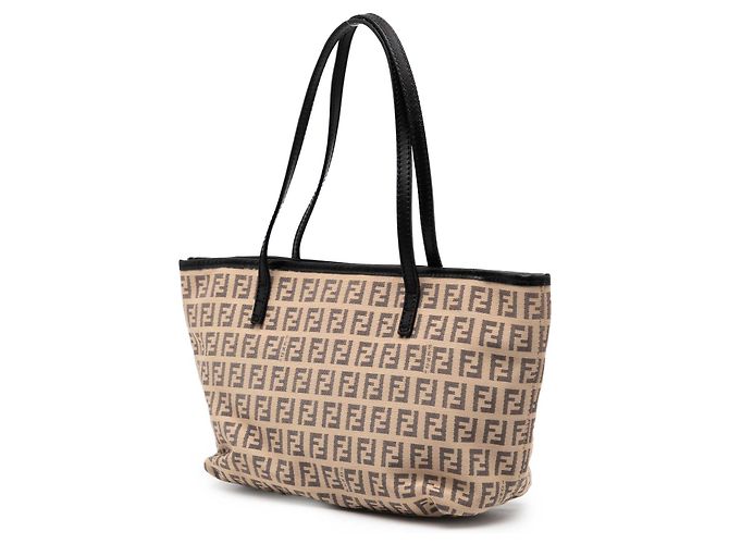 Sacola Tote Fendi em lona Zucchino bege - vista 2