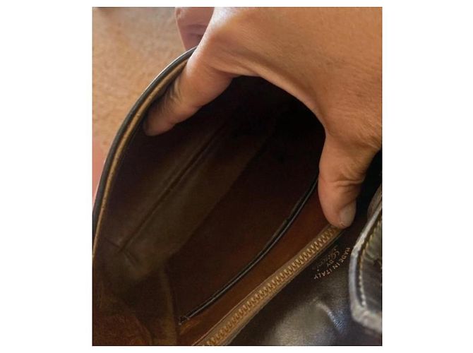 Borsa a mano Gucci in pelle marrone scuro - vista 2