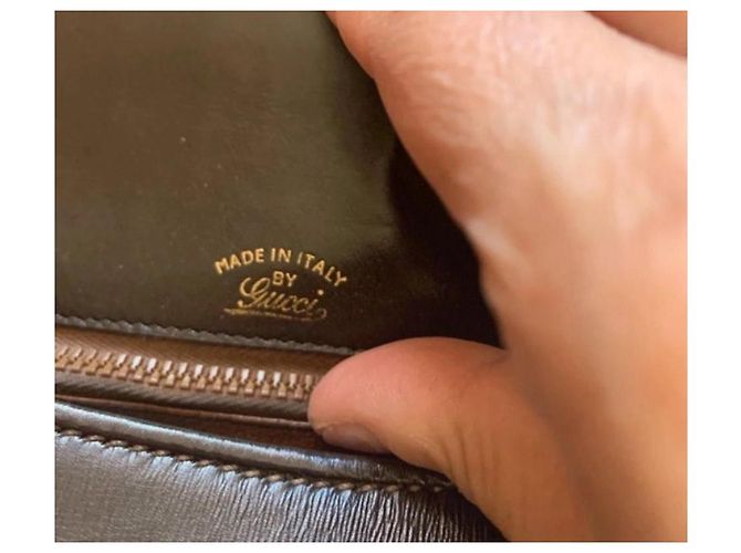 Borsa a mano Gucci in pelle marrone scuro - vista 3