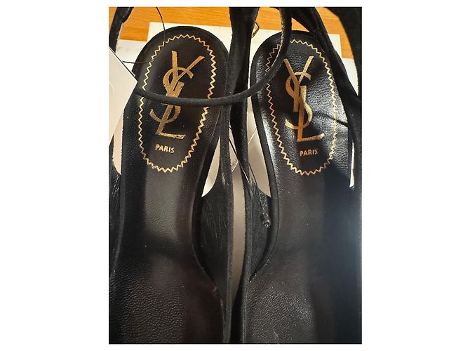 Décolleté slingback Ingénue Yves Saint Laurent camoscio nero - vista 12