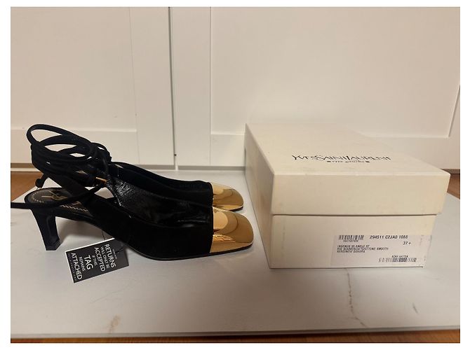 Décolleté slingback Ingénue Yves Saint Laurent camoscio nero - vista 3