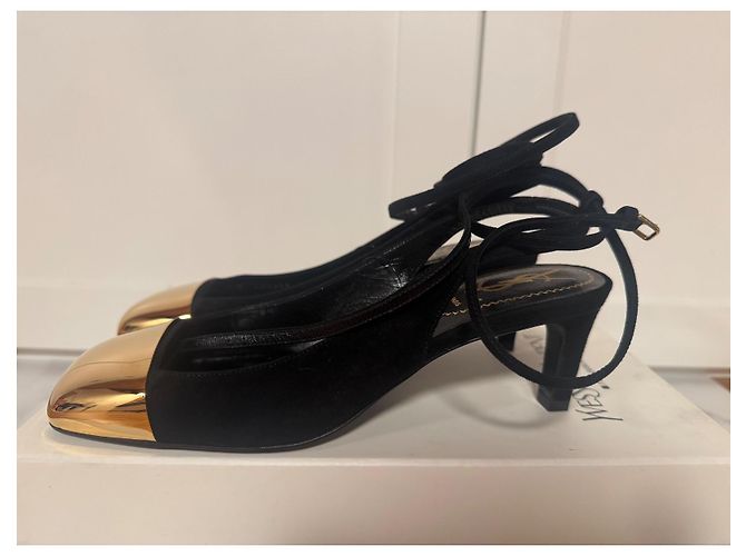 Décolleté slingback Ingénue Yves Saint Laurent camoscio nero - vista 5