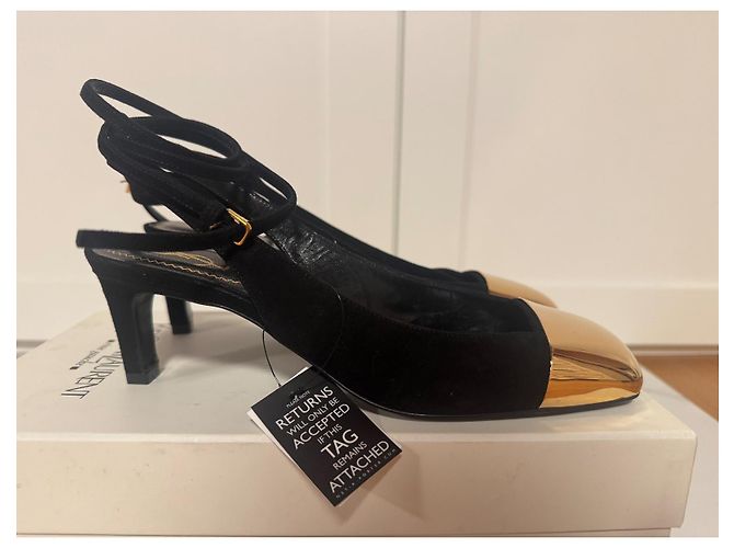Décolleté slingback Ingénue Yves Saint Laurent camoscio nero - vista 7