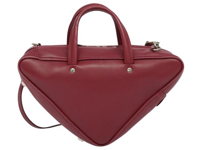 Balenciaga Triangle Duffle Leather Medium Rosso - vista 2