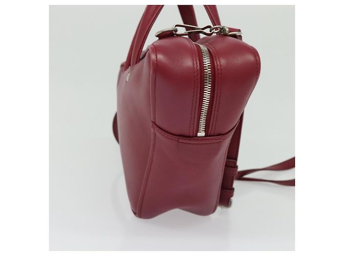 Balenciaga Triangle Duffle Leather Medium Rosso - vista 3