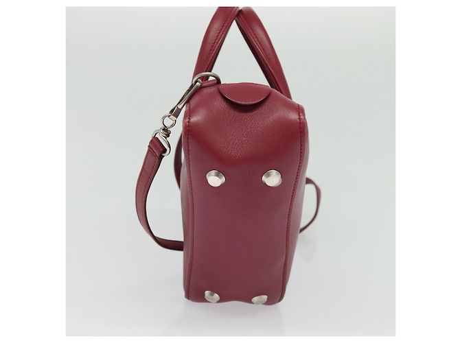 Balenciaga Triangle Duffle Leather Medium Rosso - vista 4