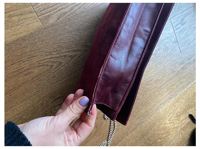 Vintage Loewe Schultertasche Bordeaux - Ansicht 9