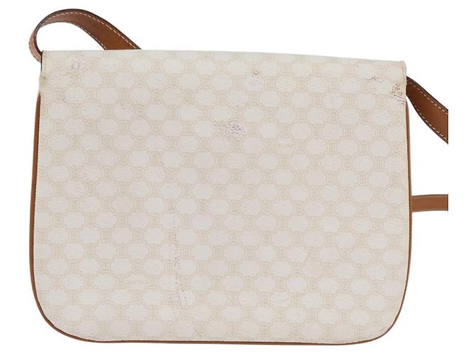 Céline Borsa a Spalla Celine Macadam in Pelle PVC Bianco - vista 2