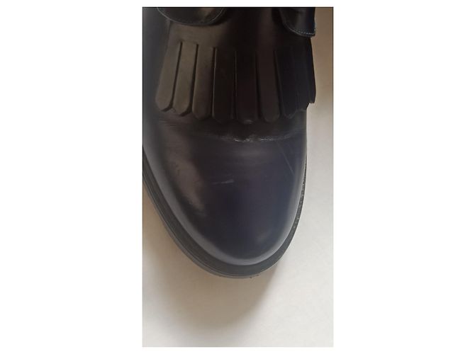 Fendi Scarpe in pelle lucida blu navy - vista 8