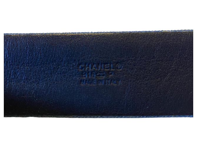 Chanel Airlines 16P Gürtel aus blauer Denim mit matter Silber- und Gold-CC-Schnalle 90/36 - Ansicht 6