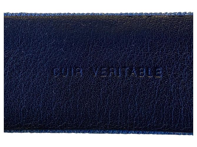 Chanel Airlines 16P Gürtel aus blauer Denim mit matter Silber- und Gold-CC-Schnalle 90/36 - Ansicht 8