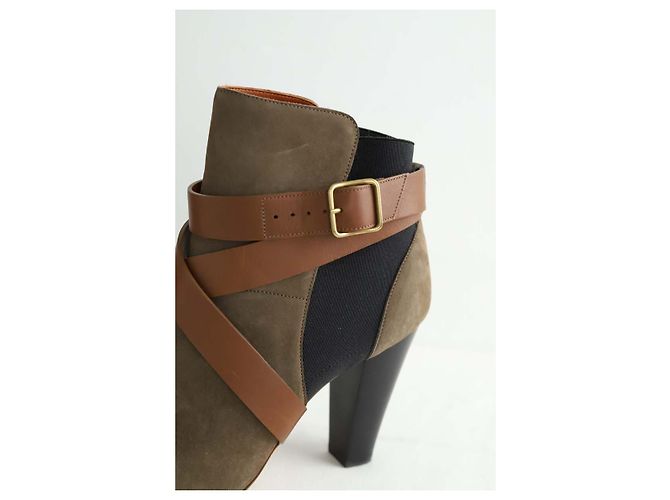 Michel Vivien Beige Leder-High Heels - Ansicht 4