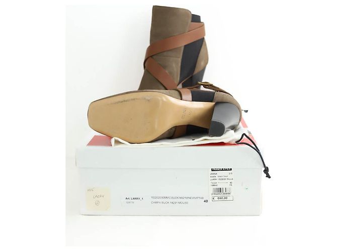 Michel Vivien Beige Leder-High Heels - Ansicht 5