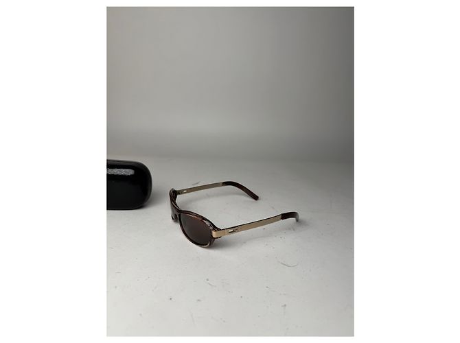 Occhiali da sole vintage Gucci retrò marrone dorato - vista 13