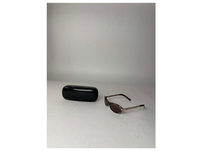 Occhiali da sole vintage Gucci retrò marrone dorato - vista 8