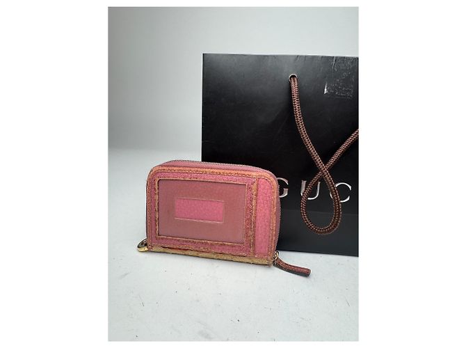 Vintage Gucci Monogramm Kartenhalter Beige Rosa Pink - Ansicht 11