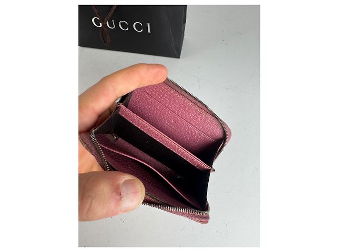 Vintage Gucci Monogramm Kartenhalter Beige Rosa Pink - Ansicht 3
