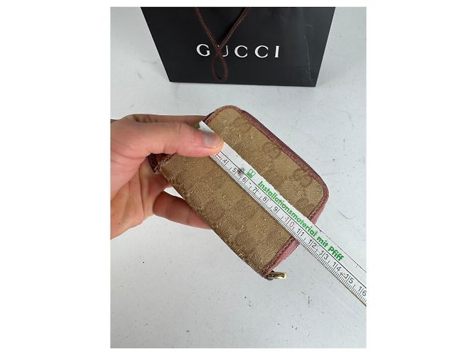 Vintage Gucci Monogramm Kartenhalter Beige Rosa Pink - Ansicht 6