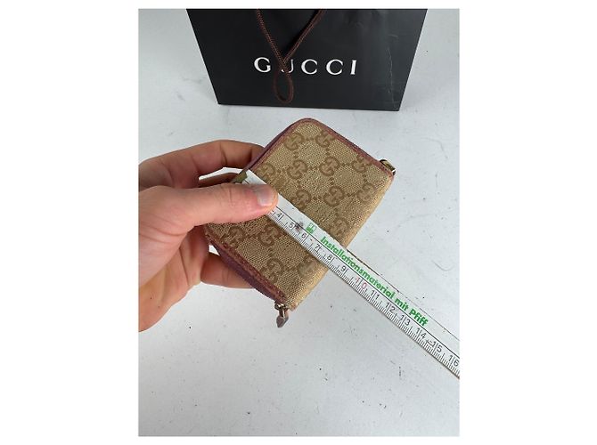 Vintage Gucci Monogramm Kartenhalter Beige Rosa Pink - Ansicht 8