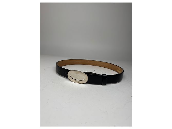 Vintage Fendi Roma Ledergürtel schwarz - Ansicht 4