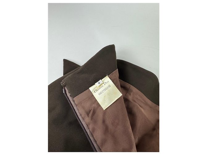 Gonna in pelle vintage Dior marrone M - vista 11