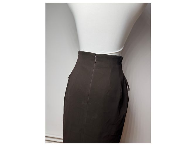 Gonna in pelle vintage Dior marrone M - vista 14