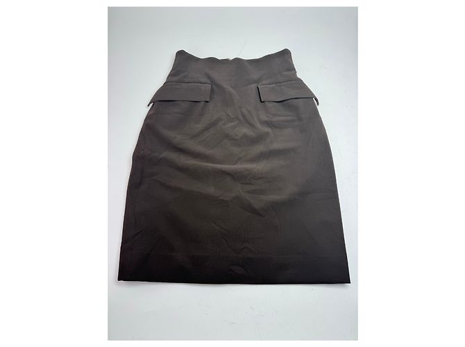 Gonna in pelle vintage Dior marrone M - vista 4
