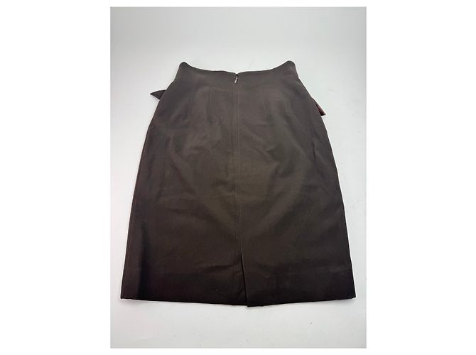 Gonna in pelle vintage Dior marrone M - vista 8