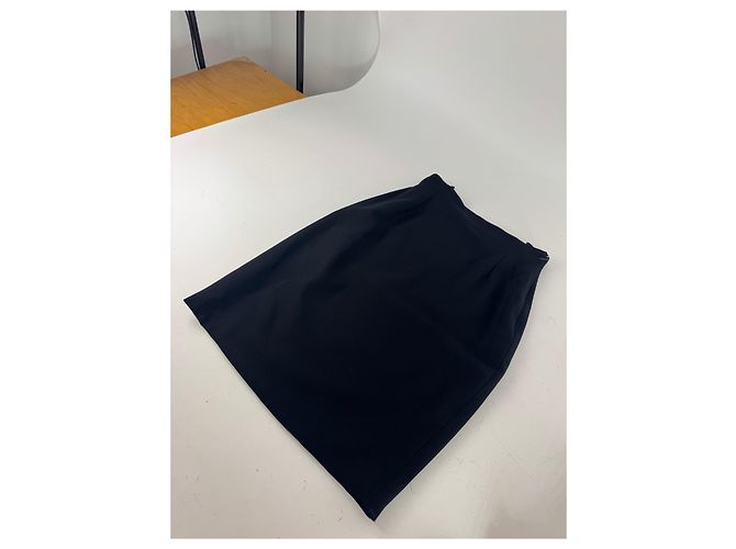Vintage Gianni Versace Wollrock Navy 38/M Marineblau - Ansicht 10