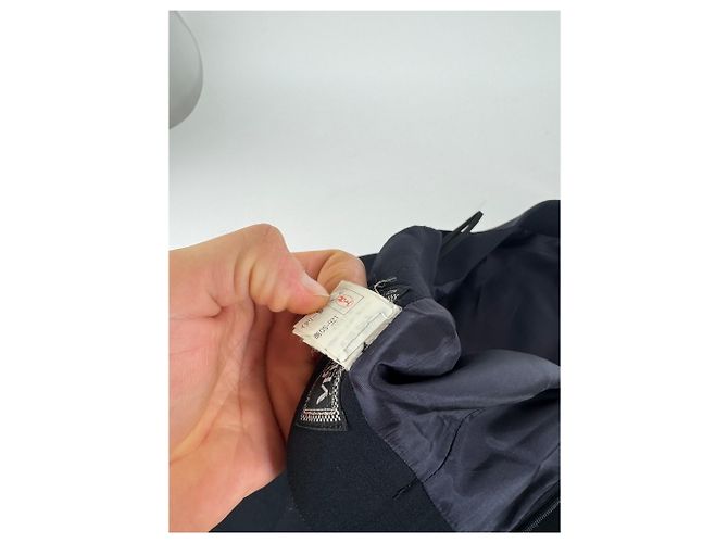Vintage Gianni Versace Wollrock Navy 38/M Marineblau - Ansicht 12