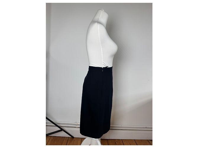 Vintage Gianni Versace Wollrock Navy 38/M Marineblau - Ansicht 2