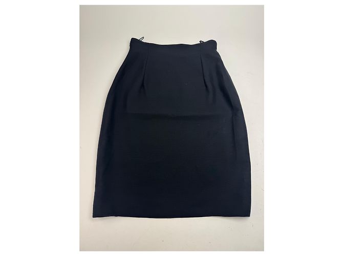 Vintage Gianni Versace Wollrock Navy 38/M Marineblau - Ansicht 4