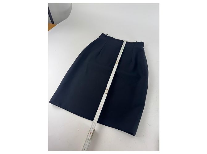 Vintage Gianni Versace Wollrock Navy 38/M Marineblau - Ansicht 8