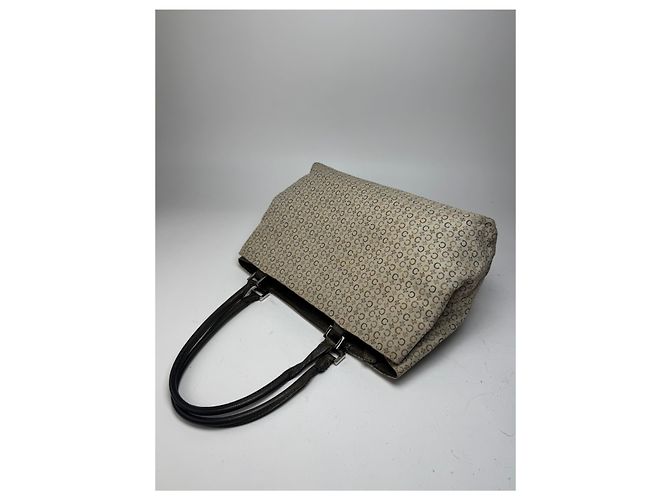 Triomphe Céline Vintage Celine Monogramm Leder-Canvas Tote Vaf beige braun - Ansicht 10