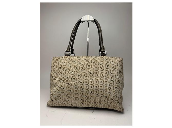 Triomphe Céline Vintage Celine Monogramm Leder-Canvas Tote Vaf beige braun - Ansicht 2