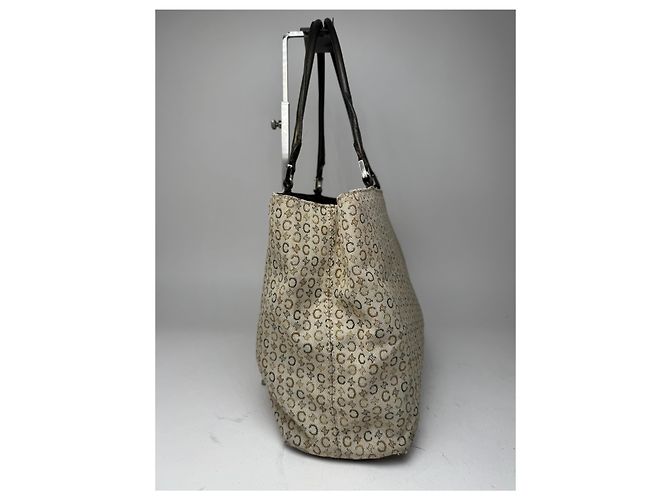 Triomphe Céline Vintage Celine Monogramm Leder-Canvas Tote Vaf beige braun - Ansicht 8