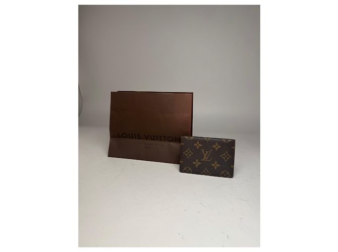 Vintage Louis Vuitton Leather Monogram Card Holder Brown - view 11