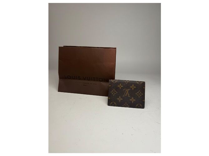 Vintage Louis Vuitton Leather Monogram Card Holder Brown - view 2