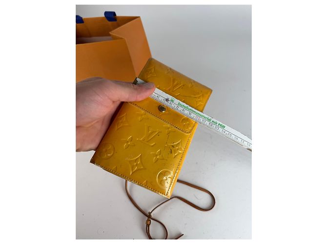 Vintage Louis Vuitton Vernis Leder Umhängetasche Gelb - Ansicht 11
